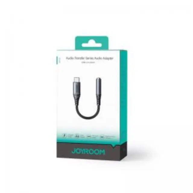 Αντάπτορας Joyroom Braided DAC SY-01 USB C Αρσενικό σε 3.5mm Θηλυκό Μαύρο N64210 3