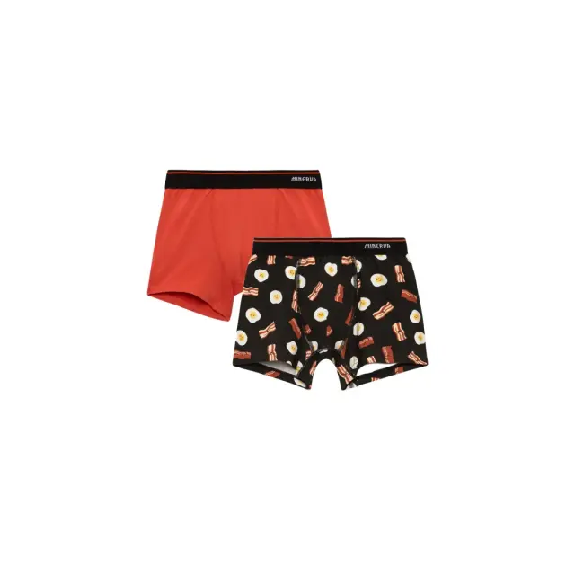 Minerva Παιδικό Boxer Αγόρι Eggs - Διπλό Πακέτο, Χρώμα Chili-Black - 10 Y