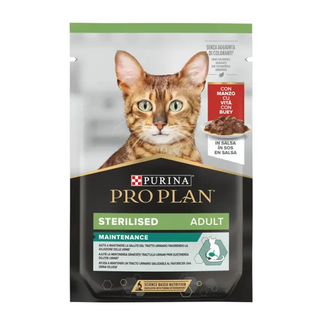 Pro Plan Wet Cat Sterilised Βοδινό με Σάλτσα 85gr