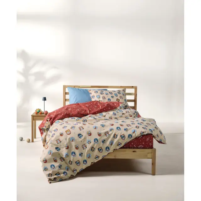 Σετ Παιδικά Σεντόνια Ημίδιπλα 3 Τεμαχίων Kentia Armstrong Beige-Orange-Blue-White 190x270