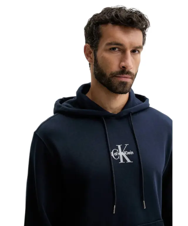 Calvin Klein - Ανδρικό Φούτερ με Κουκούλα Terry Monogram LV04RD243G-CEF Μπλε - XL 3