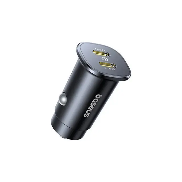Baseus Φορτιστής Αυτοκινήτου GoTrip 2x USB-C 30W Black