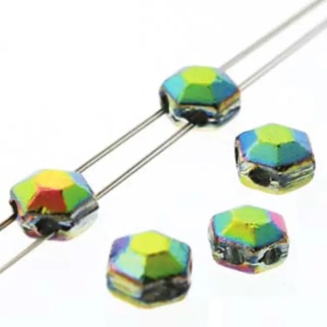Χάντρα Honeycomb Jewel 6mm - Jet Full Vitrail ~30τεμ