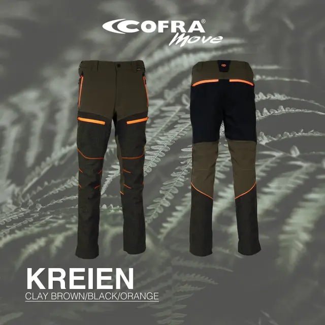 Κυνηγετικό Παντελόνι Ελαστικό 4-way stretch Cofra Kreien clay brown/black/orange - EU 46 3