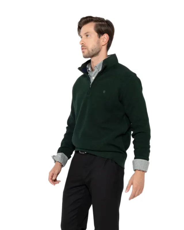 The Bostonians ανδρικό βαμβακερό φούτερ half zip regular fit 3RO1000-1 2