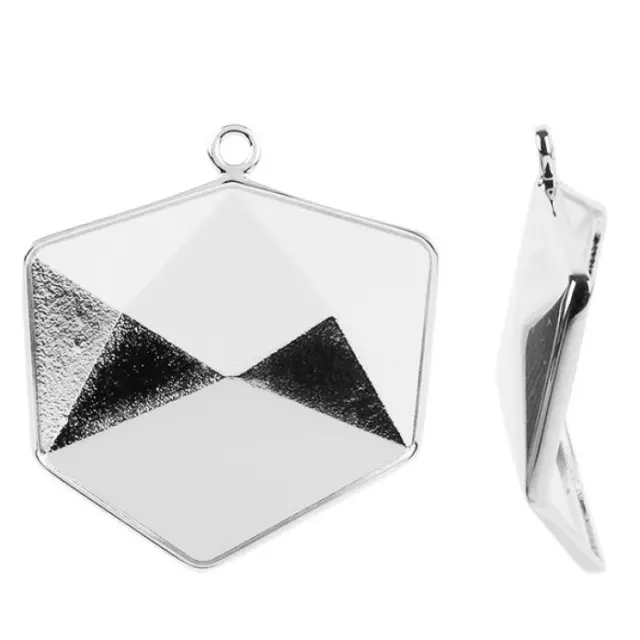 Καστόνι Επιροδιωμένο για Swarovski 4933 Tilted Dice 27mm - 1τεμ