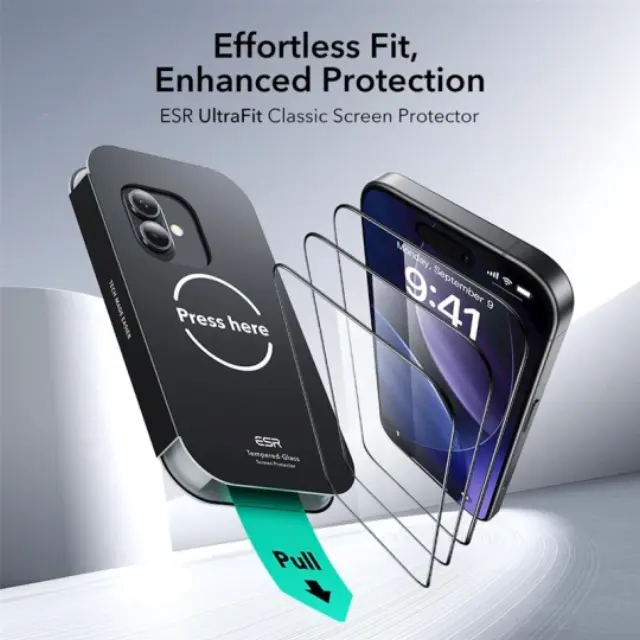 Esr Ultrafit Tempered Glass 2-pack Iphone 16 Pro / 17 Black 3