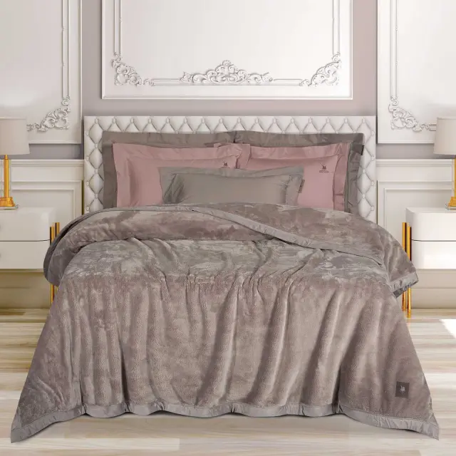 Κουβέρτα 220x240 King Size Βελουτέ Essential Greenwich Polo Club 3973 Dusty Lilac 100% Πολυέστερ