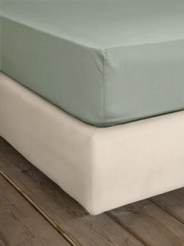 Σεντόνι Διπλό 140x200+32 Nima Unicolors 100% βαμβακερόΜε Λάστιχο- Rock Green