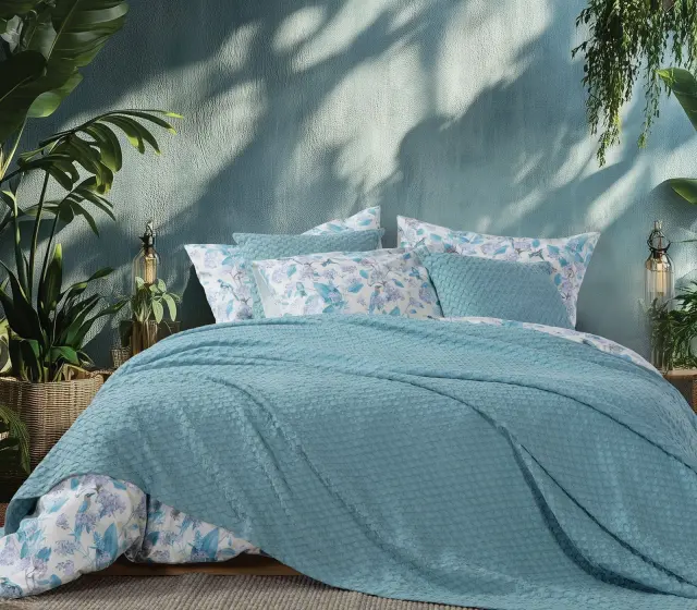 Nef-Nef Homeware Κουβέρτα Πικέ Υπέρδιπλη Elmer Blue 230x240 Aqua