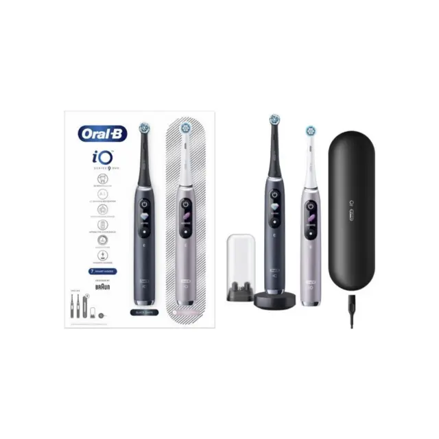 Oral-B IO Series 9 Ηλεκτρική Οδοντόβουρτσα με Χρονομετρητή, Αισθητήρα Πίεσης και Θήκη Ταξιδίου Duo Black Onyx & Rose Quartz 3