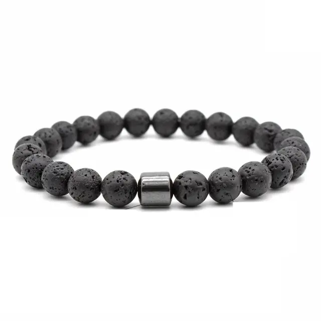 Lava Stone Ελαστικό Βραχιόλι με Πέτρες