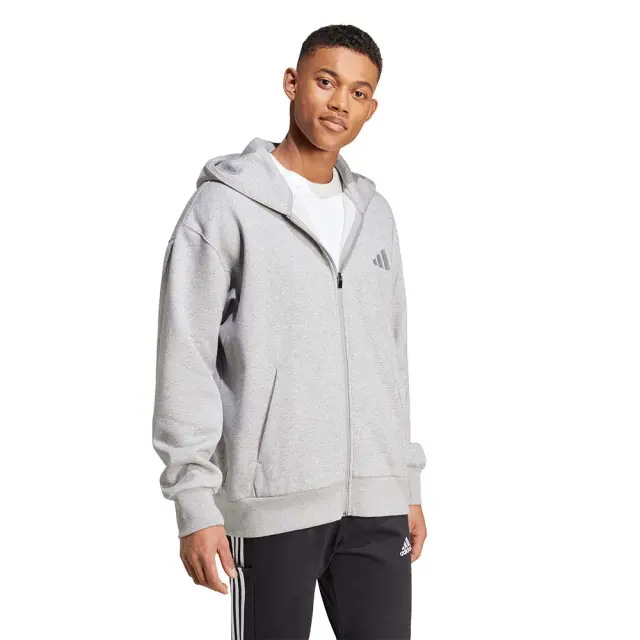 adidas Sportswear Men's All SZN Fleece Full-Zip Hoodie Γκρι IY4159 (adidas Sportswear) 3