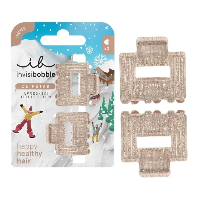 nvisibobble Apres-Ski Clipstar Shimmer Σετ Κλάμερ Μαλλιών, 2τεμ, 1σετ