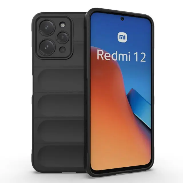 Θήκη Σιλικόνης Rugged Anti Scratch για Xiaomi Redmi 12 4G - Black OEM