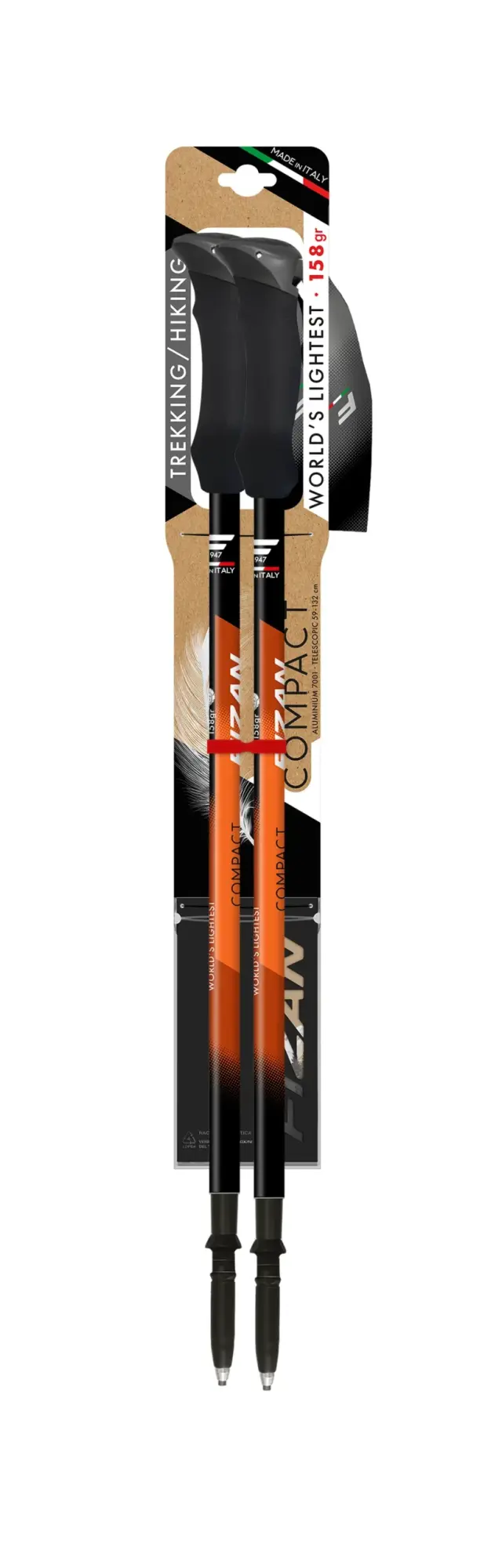 Fizan Compact Τηλεσκοπικά Μπατόν Πεζοπορίας Orange - 100.474 2