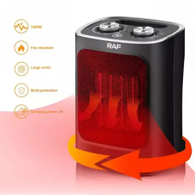 RAF Κεραμικό Αερόθερμο δαπέδου 1800W Mαύρο R.1188B 3