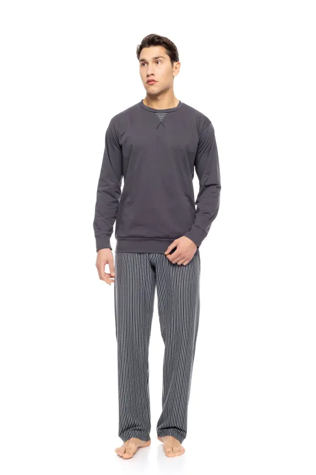 W-M797 - Type - PYJAMA STONE GREY STRIPES