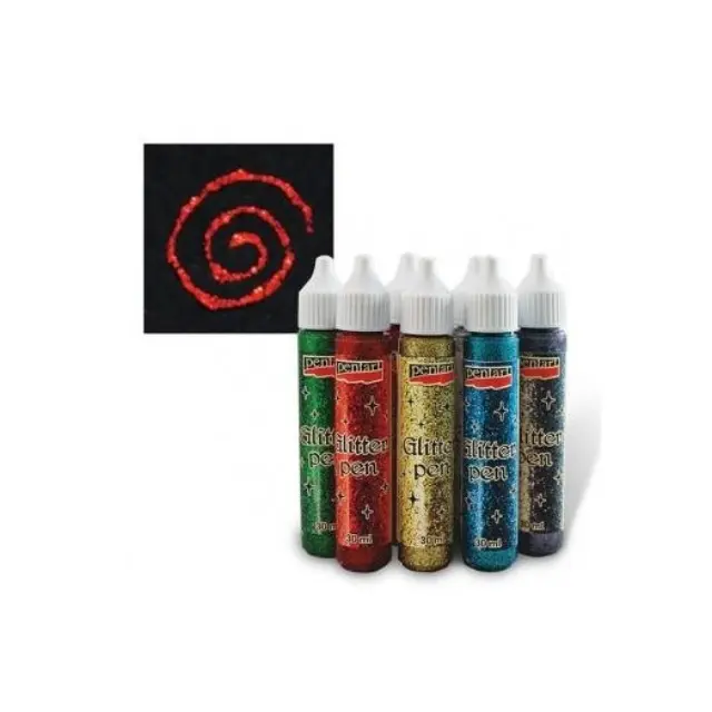 Glitter glue Pen Pentart 30ml, Red