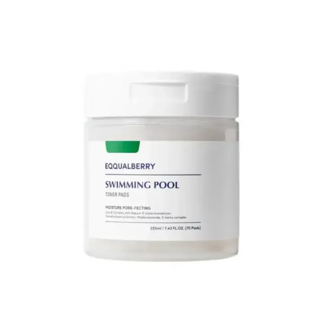 Eqqualberry Swimming Pool Toner Pads, Ενυδατική Τονωτική Λοσιόν Προσώπου σε Εμποτισμένα Βαμβακερά Πανάκια 220ml-70τμχ