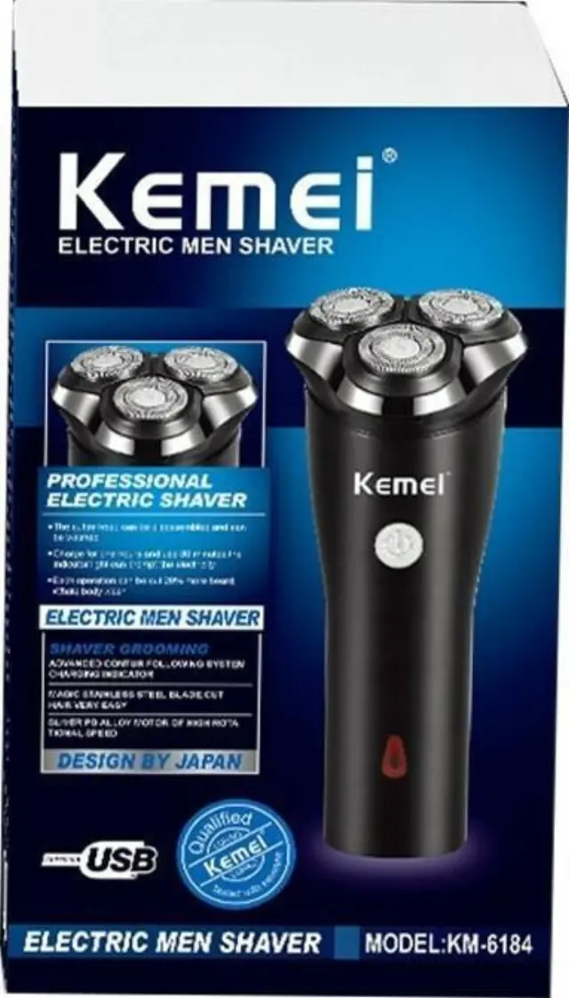 Kemei KM-6184 Ξυριστική Μηχανή Προσώπου Επαναφορτιζόμενη 2