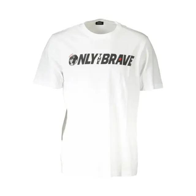Diesel - Ανδρικό T-shirt Mε Λογότυπο 00SD92-0091B-100 Λευκό - XL