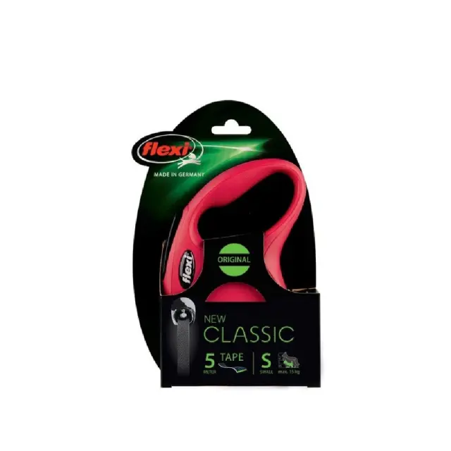 Flexi New Classic Πτυσσόμενο Λουρί/Οδηγός Σκύλου Ιμάντας Κόκκινος 5m Κόκκινο - S 2