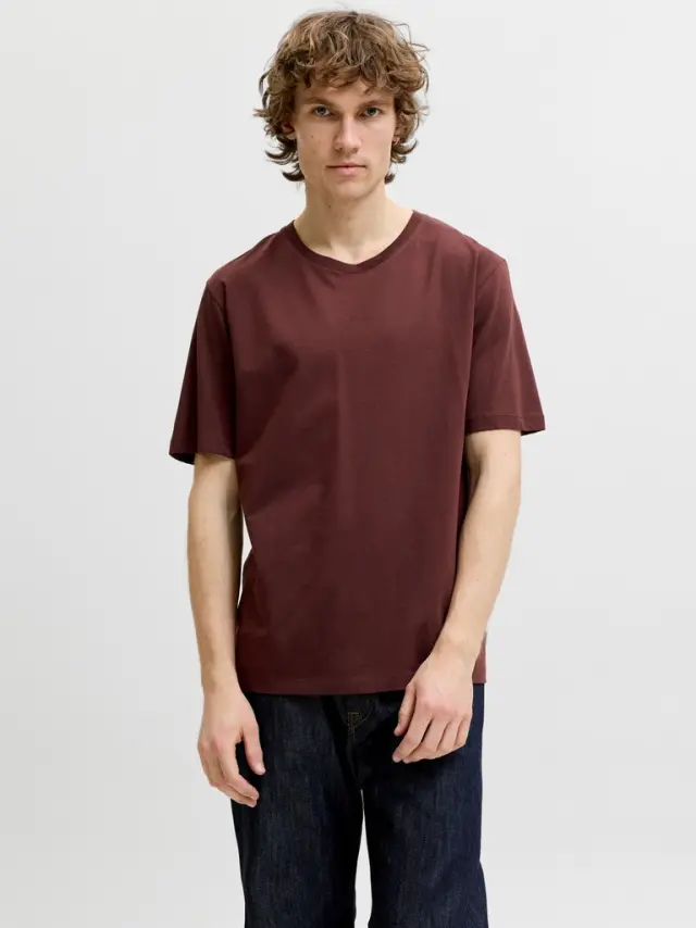 JJEORGANIC BASIC TEE SS O-NECK NOOS - Bitter Chocolate 3
