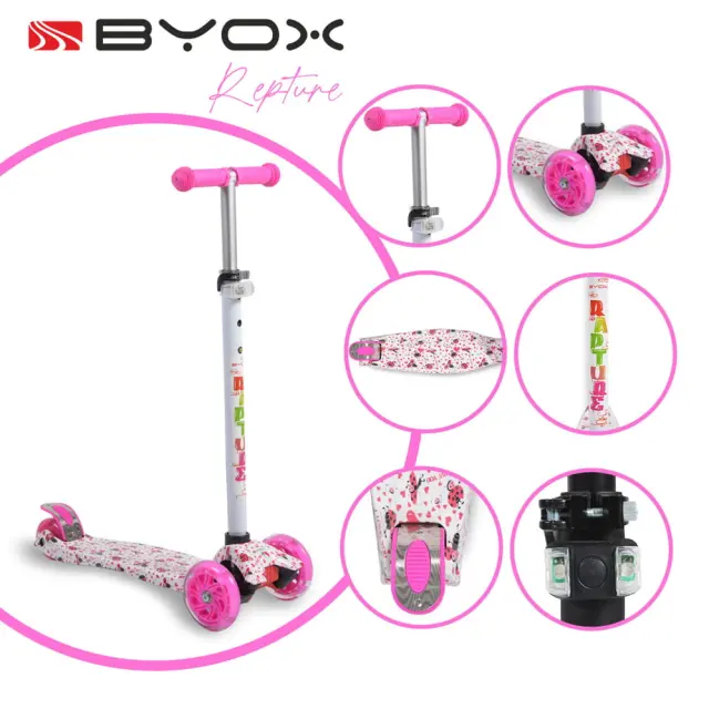 Byox Rapture Τρίτροχο Πατίνι με Φωτιζόμενες Ρόδες White 3+ Ετών 2