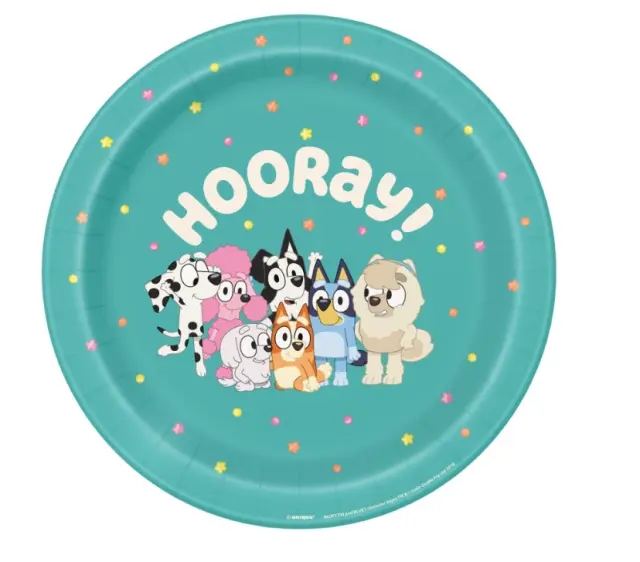 Bluey Hooray! Χάρτινα Πιάτα 23εκ./ 8τεμ