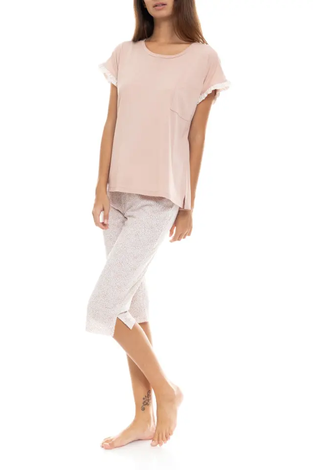 S1318 - Type - PYJAMA CAPRI ROMANTIC FLOWER - S 2