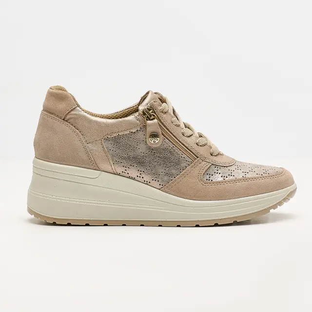 Imac Sneakers Γυναικείο δέρμα/δέρμα Nubuck Μπεζ IMA/555740 TAUPE/PERLATA - 40