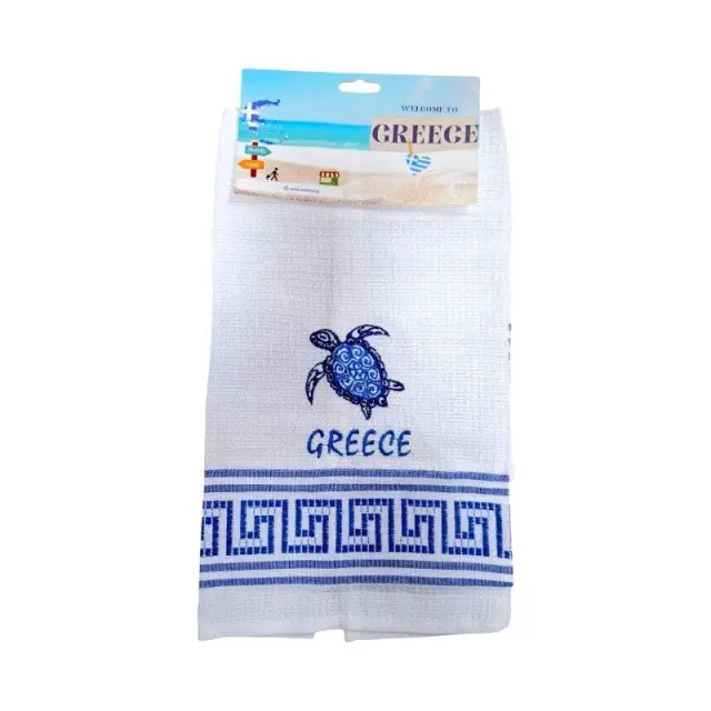 Πετσέτα ποτηρόπανο Souvenir με κέντημα - Σετ 12pcs - Greece - 416044