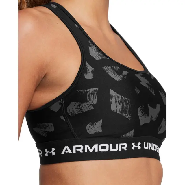 Under Armour Crossback Mid Print Bra (1361042-009) - Μαύρο-Γκρί 2