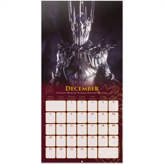 HMEΡΟΛΟΓΙΟ ΤΟΙΧΟΥ THE LORD OF THE RINGS 2027 30X30 CALENDAR CP27018 3