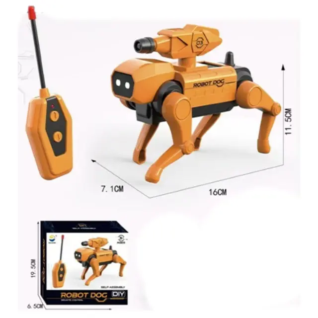 Τηλεκατευθυνόμενο Robot Σκύλος DIY σε Πορτοκαλί Χρώμα FD4114 για 3+ Ετών 2