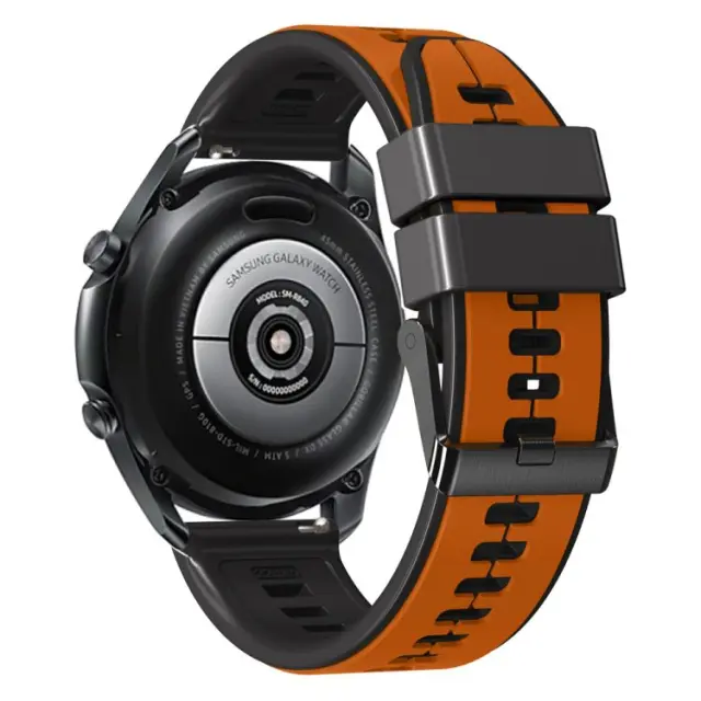 Dual Colour Λουράκι για Smartwatch 20mm-Orange/Black OEM 2
