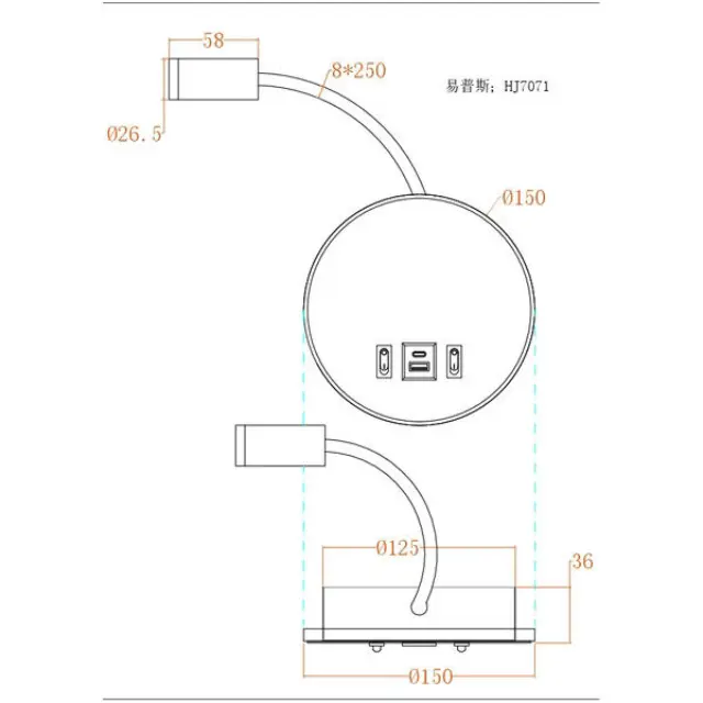 Απλίκα Ανάγνωσης Διπλού Φωτισμού LED USB Type C Λευκή 3000K ARTE ILLUMINA 10W Άσπρο 2