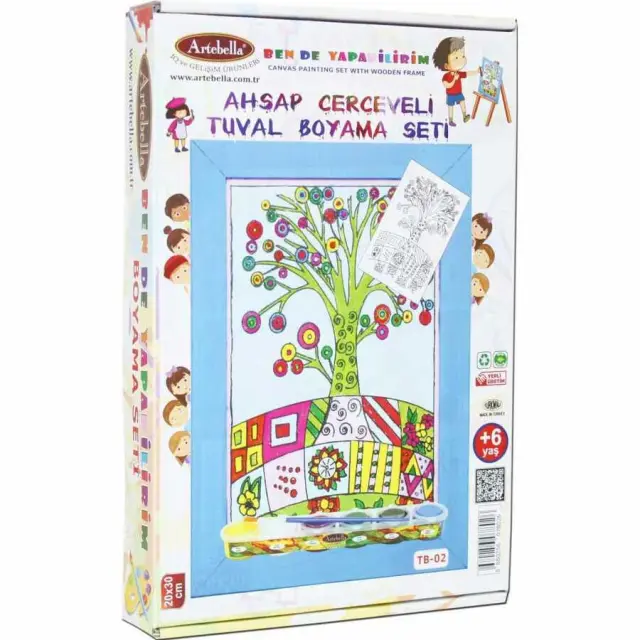 Artebella Σετ Ζωγραφικής Καρτολίνο & Χρώματα 20x30cm TB-02