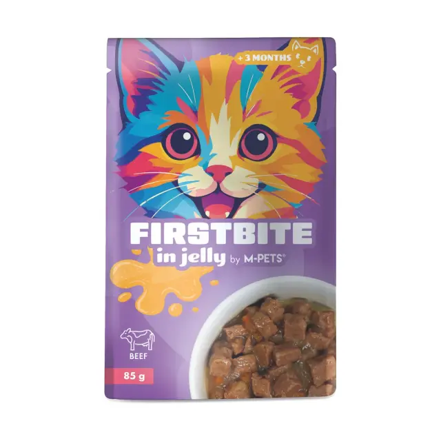 M-PETS FirstBites Βοδινό 85gr Υγρή Τροφή Γάτας
