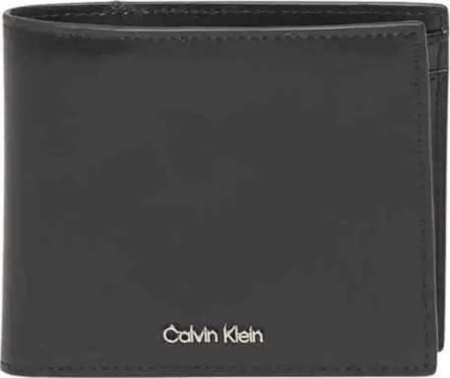 Calvin Klein Ανδρικό Μεσαίο Πορτοφόλι Raised EW Bifold w/ COIN Μαύρο
