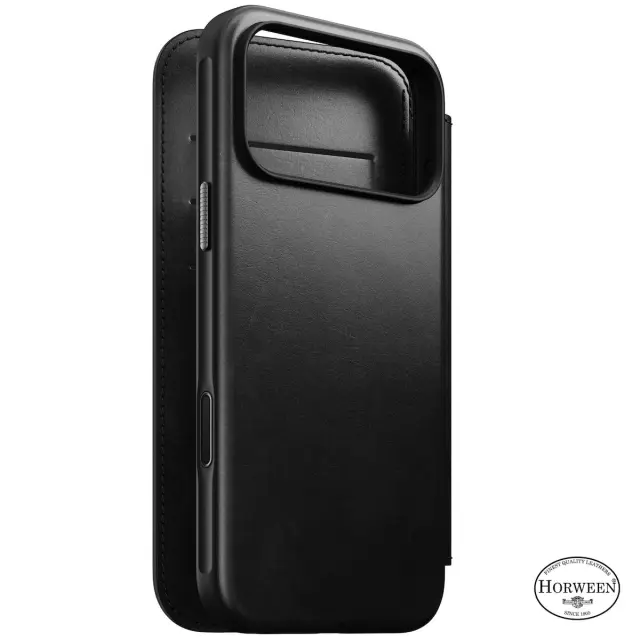 Nomad Modern Leather Folio, black (Horween) - iPhone 18 Pro Max