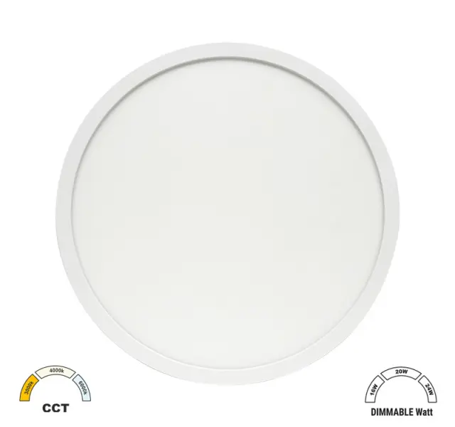 LED ΠΛΑΦΟΝ. PC ΣΤΡΟΓΓΥΛΗ ΜΕ ΑΝΙΧΝ.Φ283mm CCT 16-20-24W IP40 ΛΕΥΚΗ