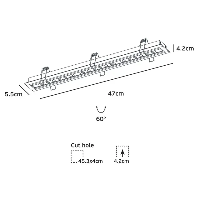 Kit 04443/WB/C Χωνευτό κινητό φωτιστικό οροφής led 18x1W 4000K λευκό+μαύρο Άσπρο/Μαύρο Μαύρο/Άσπρο 2