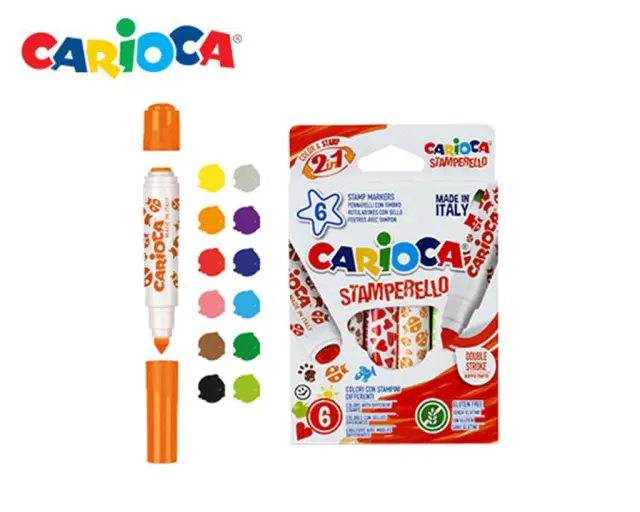 Carioca Stamperello Πλενόμενοι Μαρκαδόροι Ζωγραφικής Χονδροί σε 6 Χρώματα/ 239.422790 (Carioca)