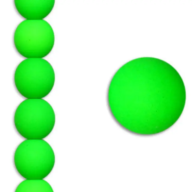 Χάντρα Glass Pearl Bright Neon Green 6mm ~29τεμ