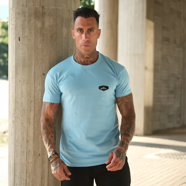 T-shirt Noshame® Σιελ με τύπωμα polymorphic - 142575 - XXL