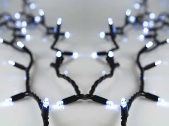 100 Led Σε Σειρά Με Επέκταση Πράσινο Καλώδιο Καουτσούκ Λευκό Led ΙP44