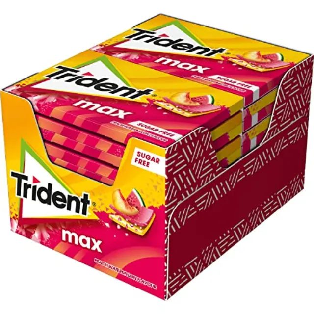 Trident Max Ροδάκινο - Καρπούζι Χωρίς Ζάχαρη Συσκ. 12 τμχ