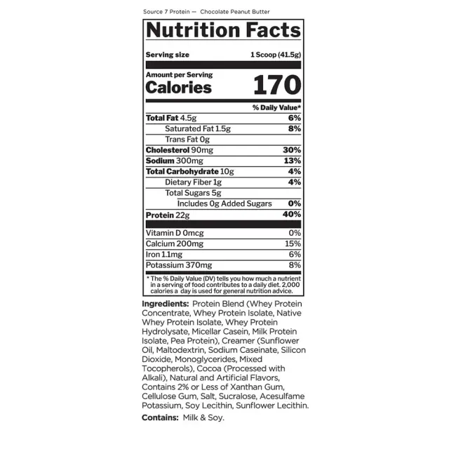 Rule1 Source 7 Protein Chocolate Peanut Butter, 20 Servings 2